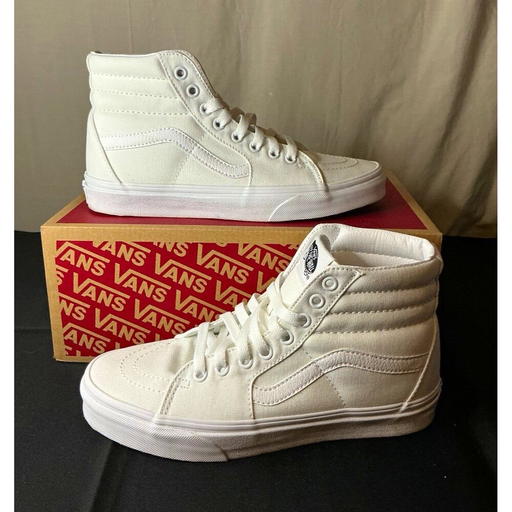 VANS Sk8-Hi White High Top Lace-Up Skateboarding Athletic Sneaker M6.5/W8